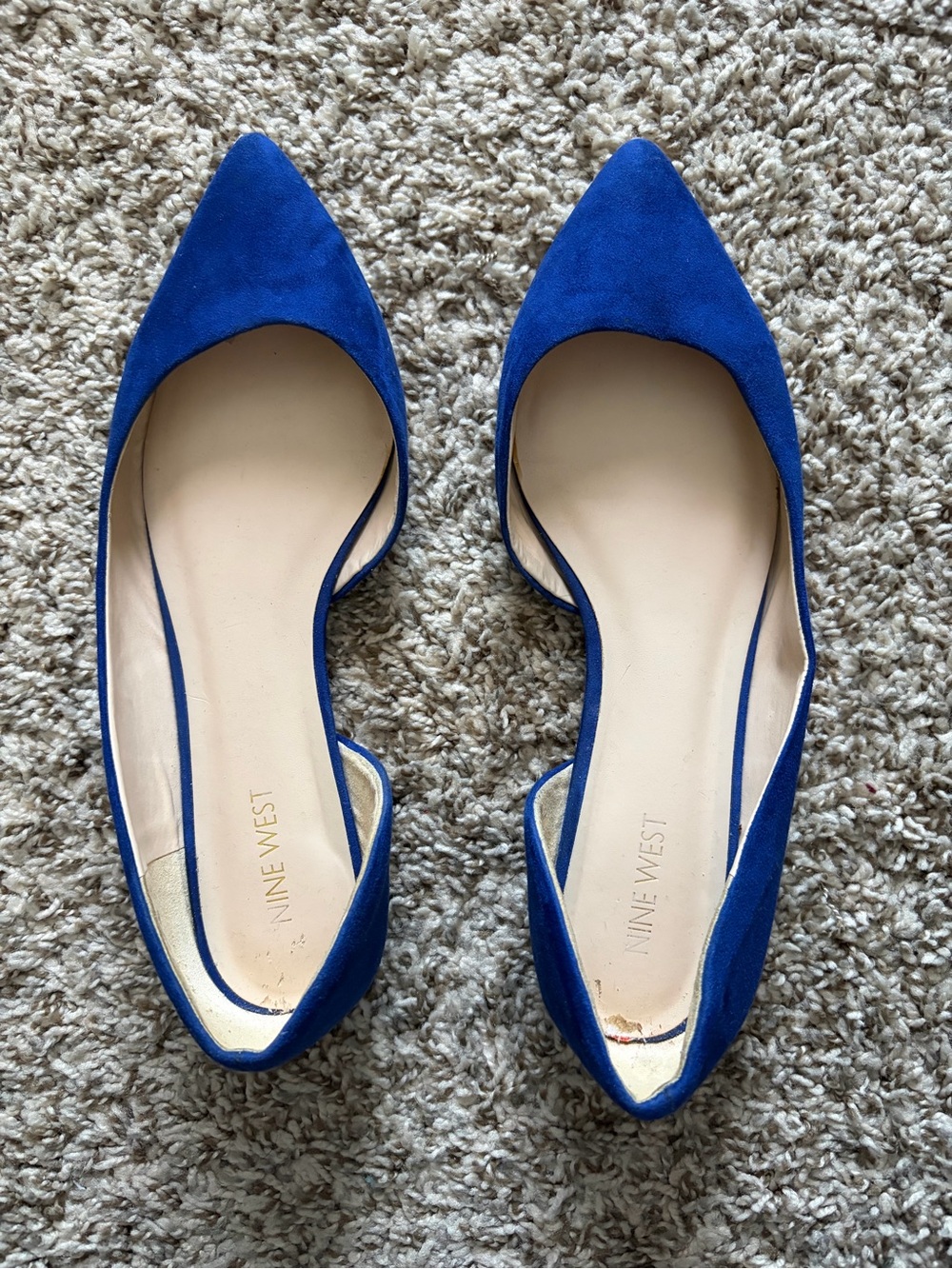 Nine West Royal Blue Pointed D'Orsay Flats 9/9.5M